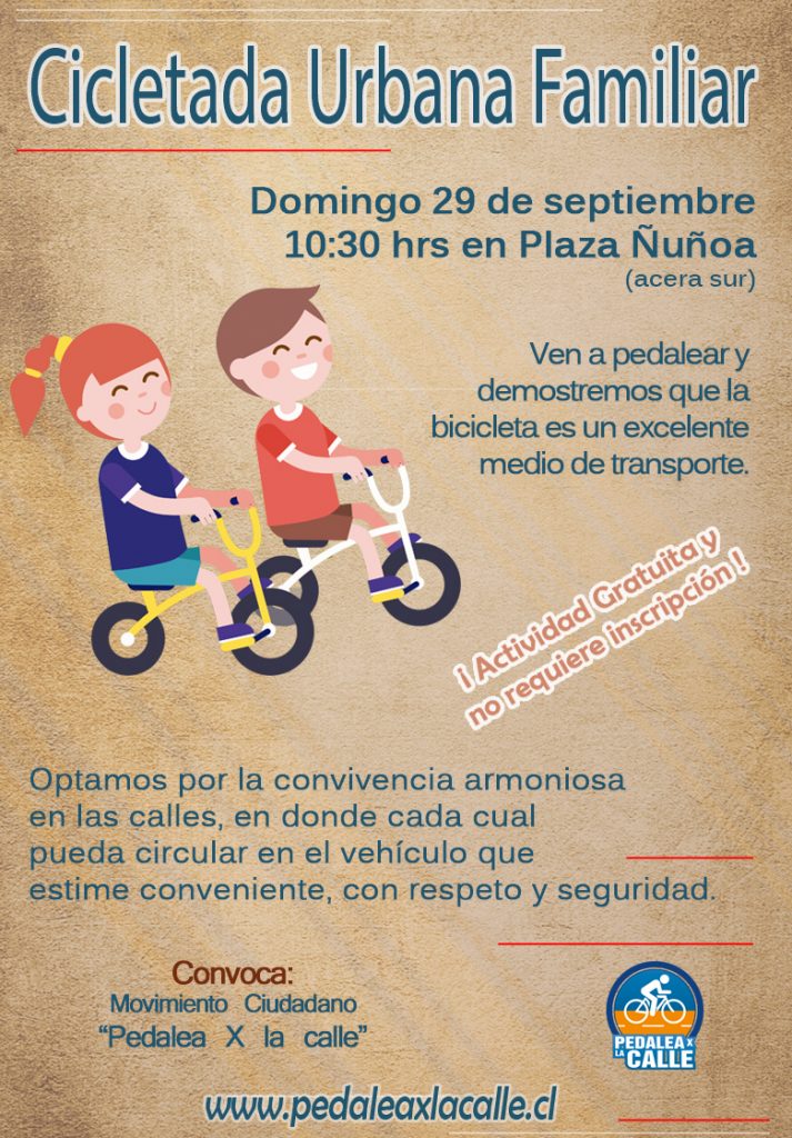 afiche cicletada Ñuñoa