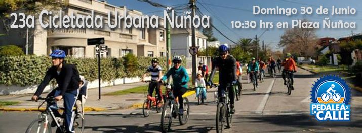 Afiche de la 23ª Cicletada Urbana Ñuñoa, junio 2013