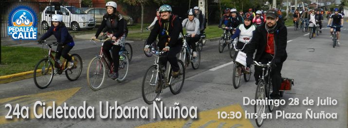 Afiche de la 24ª Cicletada Urbana Ñuñoa, julio 2013