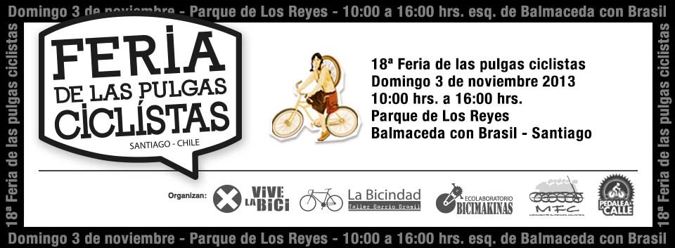 Afiche de la 18ª Feria de las Pulgas Ciclistas, 3 de noviembre 2013