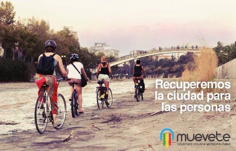Gráfica de la campaña Mapocho Pedaleable: «Recuperemos la ciudad para las personas»
