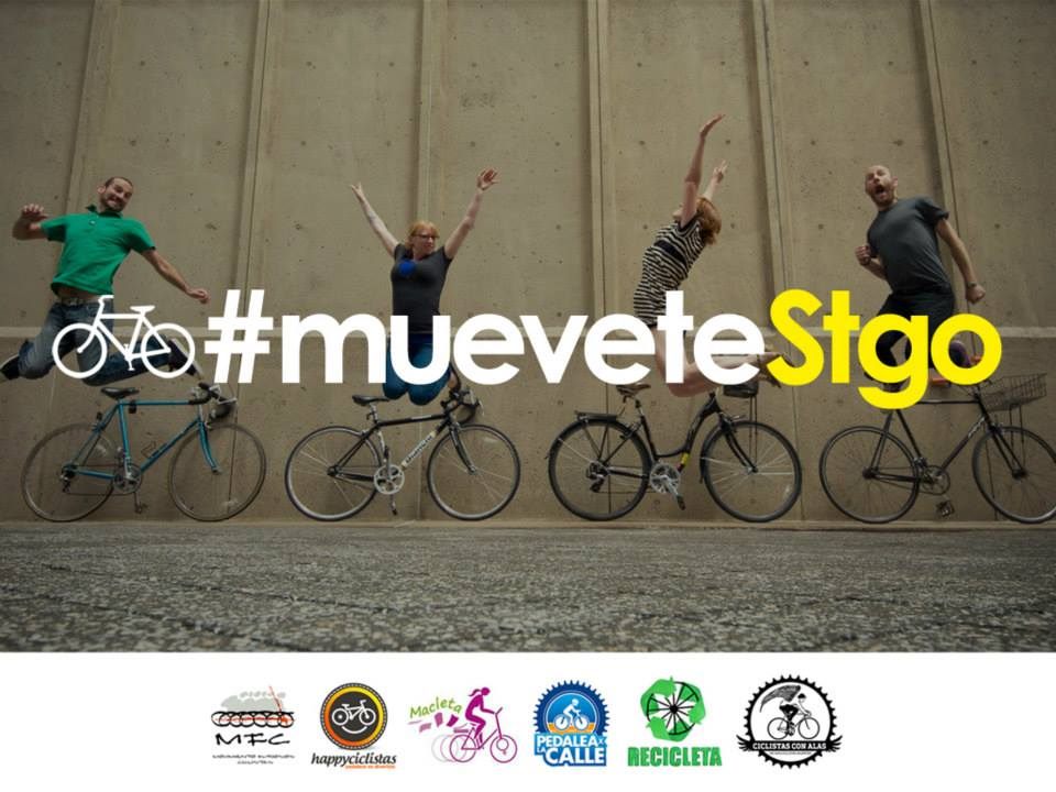 Gráfica de la campaña #muéveteStgo por la movilidad en bicicleta