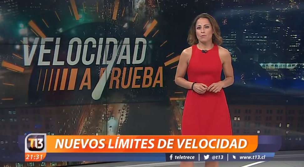 Reportaje de T13 sobre los nuevos límites de velocidad, 2017